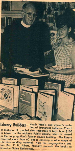 1971 Elaine receiving a donation, newspaper photo.jpg