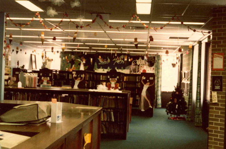 1983 Nutcracker Decor for Christmas showing Circ Desk and Children's Section.jpg