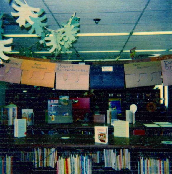 1989 SRP The Great Book Hunt knapsack ceiling.jpg