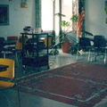 1996 Community Room, AV cart loaded with VHS tapes
