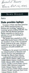 1999 Laptops for Learning Grant, Herald News article Oct. 14