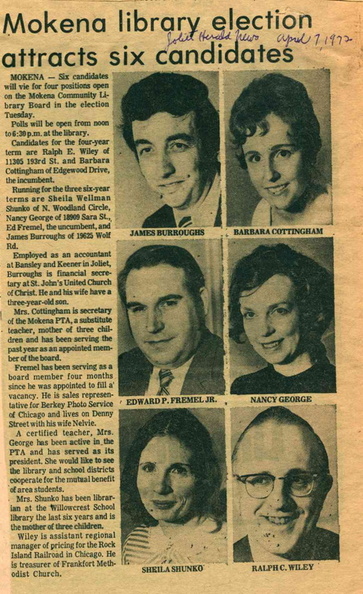 1972  Candidates for Board April 7 Joliet Herald article with photos.jpg