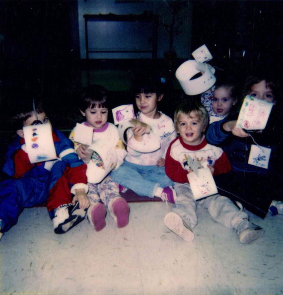 1984 Nov 29, young Pichmans showing off their Story Hour crafts.jpg