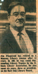 1988 Trustee Jim Fitzgerald's  retirement, newspaper photo