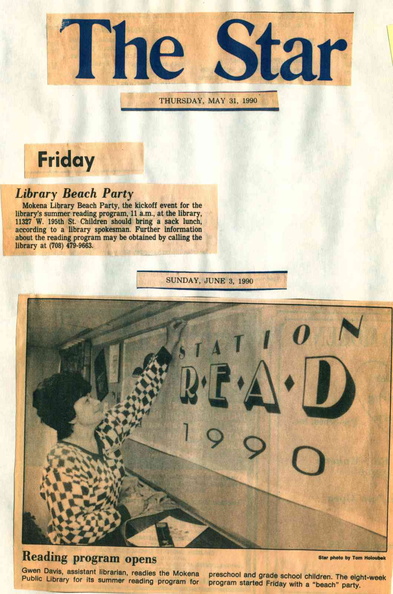 1990 Station Read, Gwen Davis at Bulletin Board.jpg