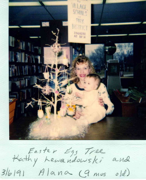 1991 March 6, Kathy Lewandowski & baby Alana.jpg