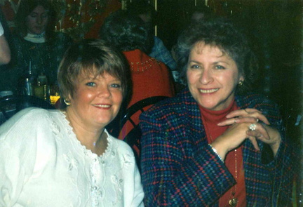 1995 Dec. 15 Staff and Board Christmas Party, Laura Sands, trustee, and Mrs. Neubauer