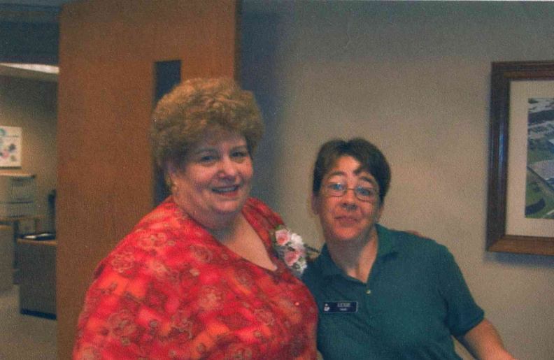 2004 August Staff Appreciation Day Party--Phyllis Jacobek and Lexie Slota.jpg