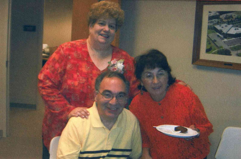 2004 August Staff Appreciation Day Party--Phyllis Jacobek, Stuart Swittt and wife Marianne.jpg