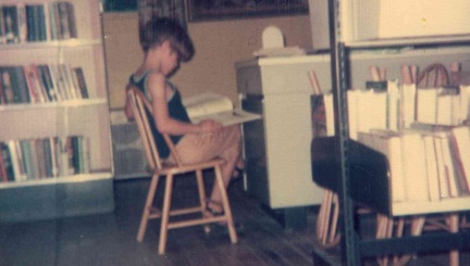 Interior Old Library, Boy Reading 1970s