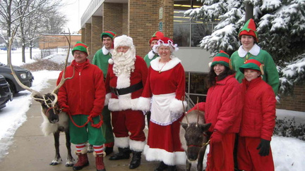 group with reindeer