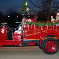 Santa and Mrs Claus on firetruck