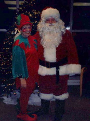 2007 Chamber of Commerce Parade day, Phyllis Jacobek with Santa
