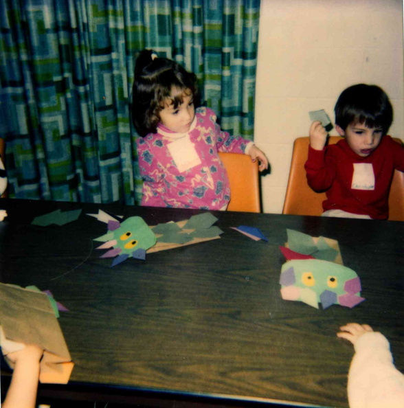 EDIT_1.4_ 1993 Story Hour Oct. 20 C. Ruggio, Alana L., Bridget Quinn Make Monster Puppets.jpg