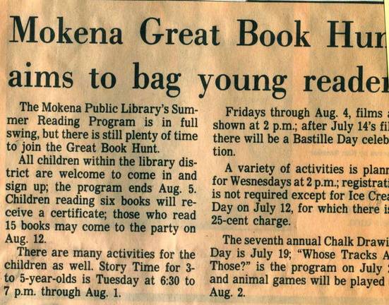 1989 Great Book Hunt article